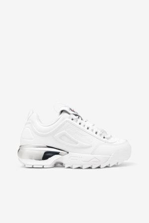 FILA Disruptor 2a Chrome Sneakers White / Navy / Red,Womens Shoes | CA.VDKIZX980